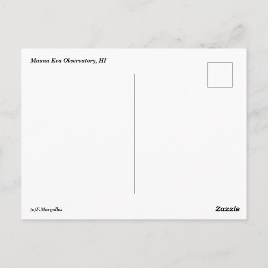 Mauna Kea Observatory Briefkaart (Achterkant)
