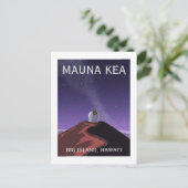 Mauna Kea Observatory Starry Sky Retro Poster  Briefkaart (Staand voorkant)