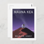 Mauna Kea Observatory Starry Sky Retro Poster  Briefkaart (Voorkant / Achterkant)