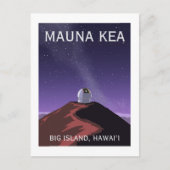 Mauna Kea Observatory Starry Sky Retro Poster  Briefkaart (Voorkant)