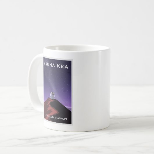 Mauna Kea Starry Sky Retro Poster Mug Koffiemok (Voorkant links)