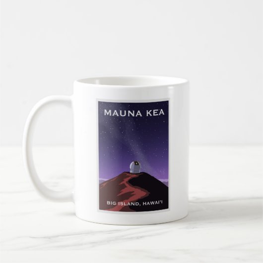 Mauna Kea Starry Sky Retro Poster Mug Koffiemok (Links)