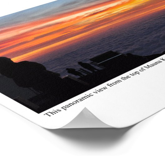 Mauna Kea Sunset Panorama Poster (Hoek)