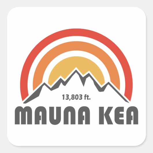 Mauna Kea Vierkante Sticker (Voorkant)