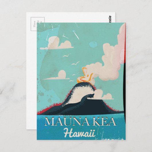 mauna kea vulcano  Hawaii reisposter Briefkaart (Voorkant / Achterkant)