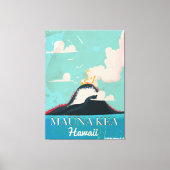 mauna kea vulcano  Hawaii reisposter Canvas Afdruk (Voorkant)