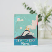 Mauna Kea vulkaan vintage Hawaii reisposter Briefkaart (Staand voorkant)