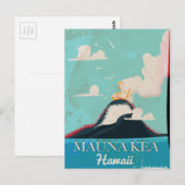Mauna Kea vulkaan vintage Hawaii reisposter Briefkaart (Voorkant / Achterkant)