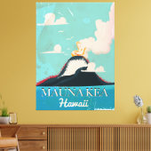 Mauna Kea vulkaan vintage Hawaii reisposter Canvas Afdruk (Insitu (Woonkamer))