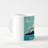Mauna Kea vulkaan vintage Hawaii reisposter Koffiemok (Voorkant links)
