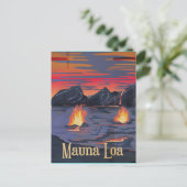 Mauna Loa vulkaan reisposter Briefkaart (Staand voorkant)