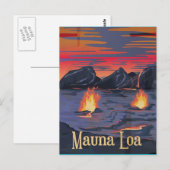Mauna Loa vulkaan reisposter Briefkaart (Voorkant / Achterkant)