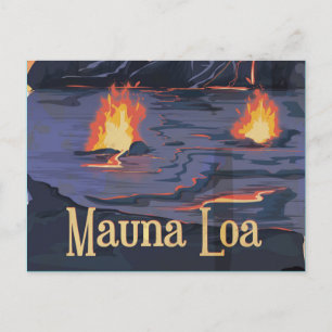 Mauna Loa vulkaan reisposter Briefkaart
