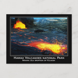 Mauna Ulu-uitbarsting van Kilauea Volcano in Hawai Briefkaart