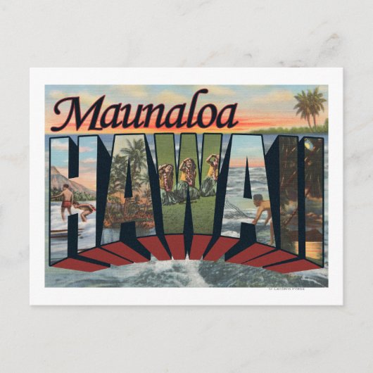 Maunaloa, Hawaii - Grote letterscènes Briefkaart (Voorkant)