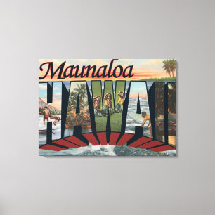 Maunaloa, Hawaii - Grote letterscènes Canvas Afdruk