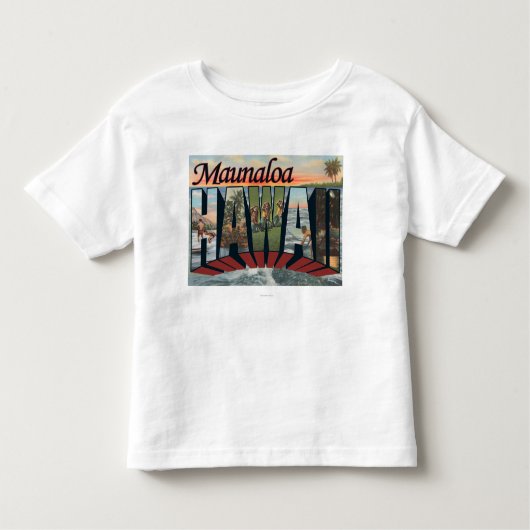 Maunaloa, Hawaii - Grote letterscènes Kinder Shirts (Voorkant)