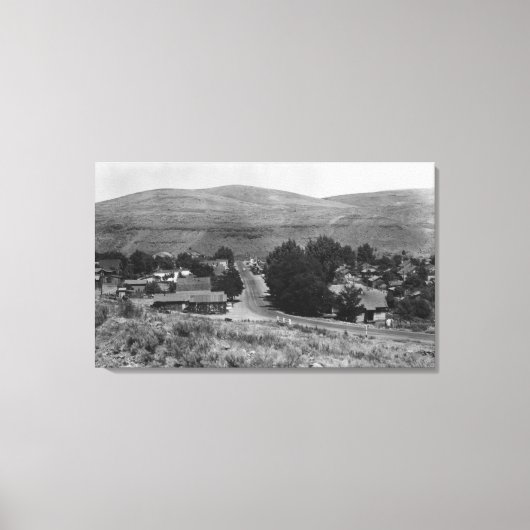 Maupin, Oregon Town Uitzicht Business Section Canvas Afdruk (Voorkant)