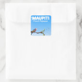 Maupiti Frans-Polynesische reisposter Vierkante Sticker (Tas)