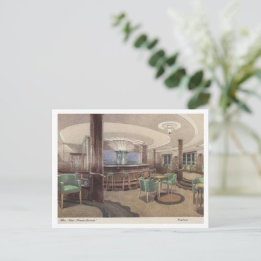 Mauretania Passagiersschip, Interieur jaren 1940 U Briefkaart (Staand voorkant)