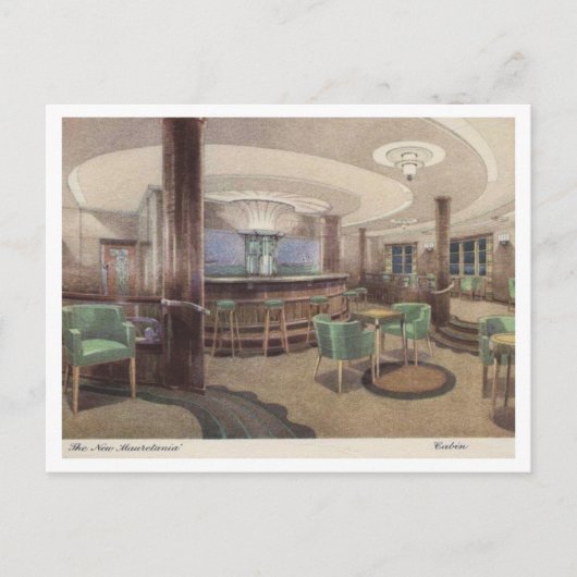 Mauretania Passagiersschip, Interieur jaren 1940 U Briefkaart (Voorkant)