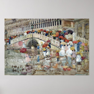 Maurice Brazilië Prendergast Umbrellas in de Regen Poster