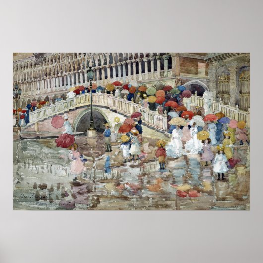 Maurice Brazilië Prendergast Umbrellas in de Regen Poster (Voorkant)