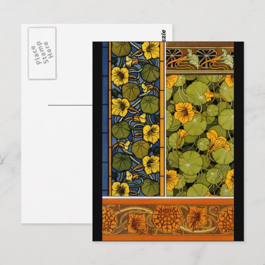 Maurice Pillard ( dit Verneuil ) Floral Art Nouvea Briefkaart (Voorkant / Achterkant)