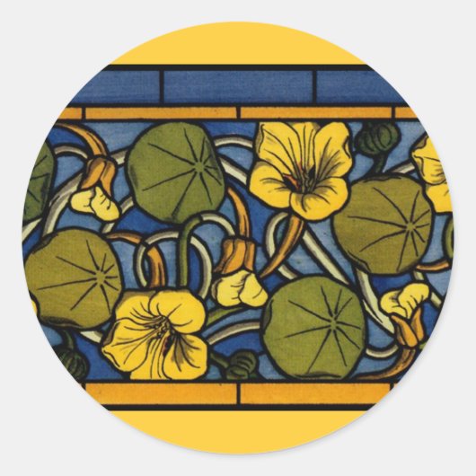 Maurice Pillard ( dit Verneuil ) Floral Art Nouvea Ronde Sticker (Voorkant)