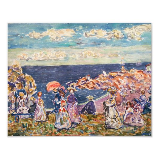 Maurice Prendergast - op de strand Foto Afdruk (Voorkant)