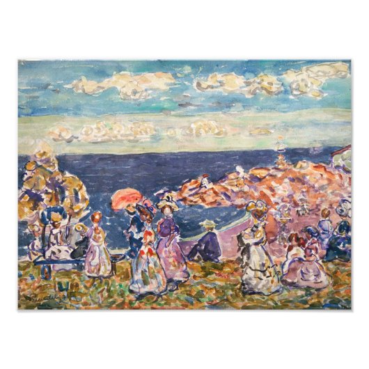 Maurice Prendergast - op de strand Foto Afdruk (Voorkant)