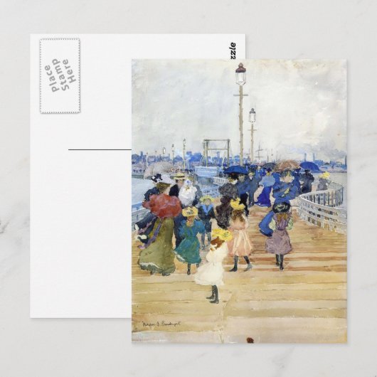 Maurice Prendergast- South Boston Pier Briefkaart (Voorkant / Achterkant)