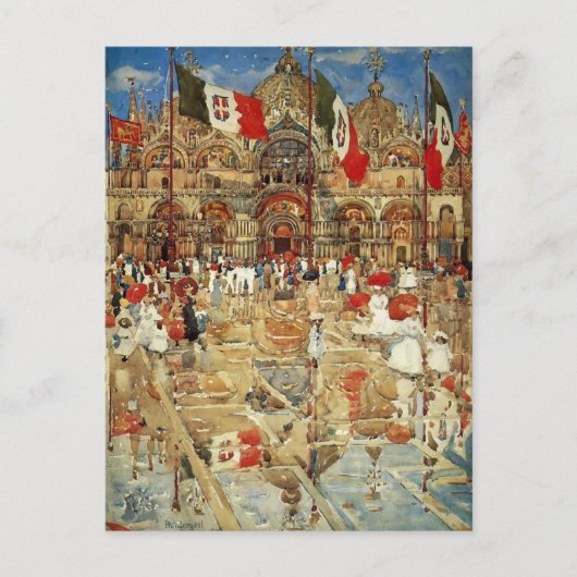 Maurice Prendergast- Splash van Sunshine and Rain Briefkaart (Voorkant)