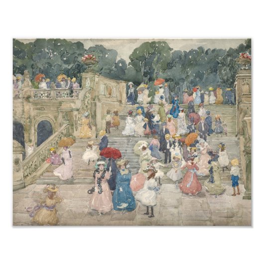 Maurice Prendergast - The Terrace Bridge, Central Foto Afdruk (Voorkant)
