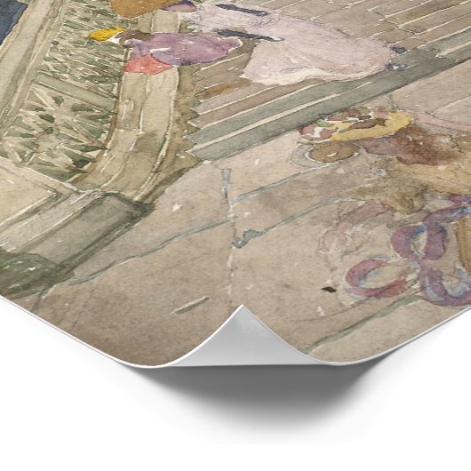 Maurice Prendergast - The Terrace Bridge, Central Poster (Hoek)