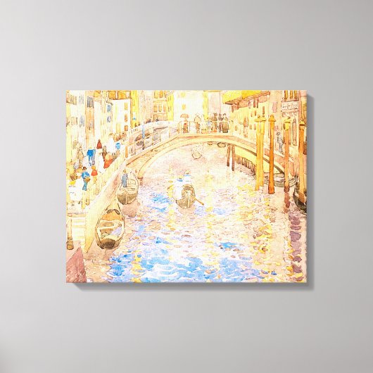 Maurice Prendergast's Venetian Canal Scene Canvas Afdruk (Voorkant)