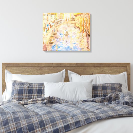 Maurice Prendergast's Venetian Canal Scene Canvas Afdruk (Insitu (Slaapkamer))