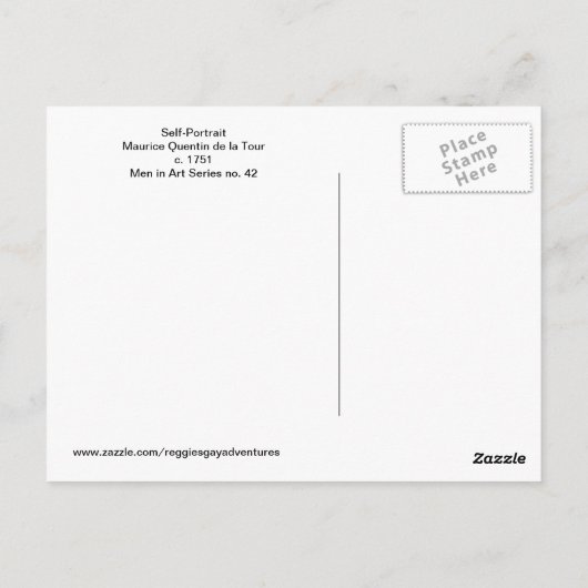 Maurice Quentin de la Tour Self-Portrait Briefkaart (Achterkant)