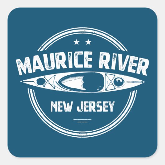 Maurice River New Jersey Kayaking Vierkante Sticker (Voorkant)