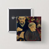 Maurice Utrillo, zijn grootmoeder en zijn hond Vierkante Button 5,1 Cm (Voorkant /achterkant)