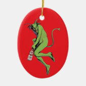 Maurin Quina Green Devil Keramisch Ornament (Voorkant)
