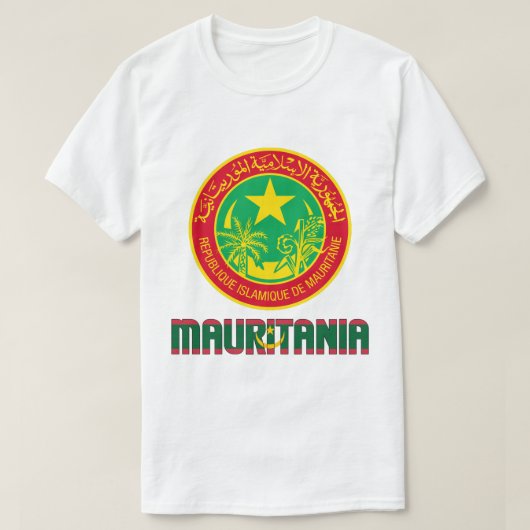 Mauritaanse vlag en wapenschild t-shirt (Design voorkant)