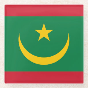 Mauritaanse vlag glazen onderzetter