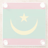 Mauritaanse vlag glazen onderzetter (Achterkant)