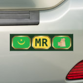 Mauritaanse Vlag Kaart Code Bumpersticker (Op auto)