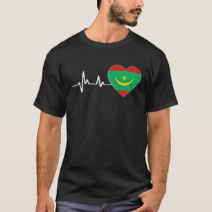 Mauritaanse vlag met hartslag voor Mauritaniërs T-shirt