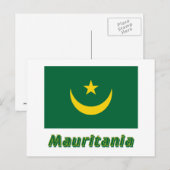 Mauritaanse vlag met naam briefkaart (Voorkant / Achterkant)