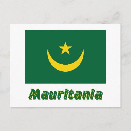 Mauritaanse vlag met naam briefkaart (Voorkant)