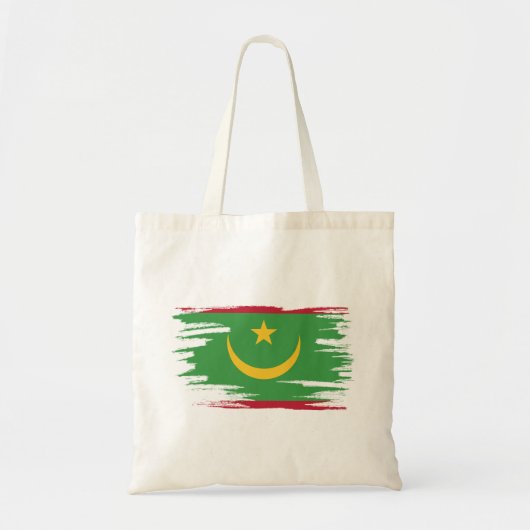 Mauritaanse vlag-penseelkunst tote bag (Voorkant)