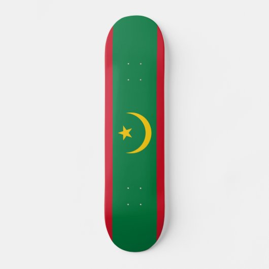 Mauritaanse vlag persoonlijk skateboard (Voorkant)